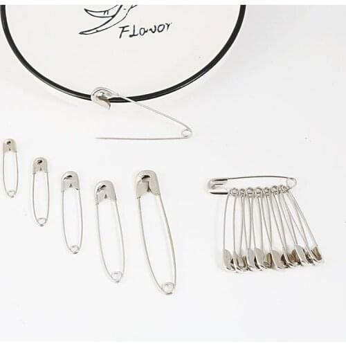 50pcs Safety Pins High Quality DIY Sewing Tools Accessory Silver Metal Needles Large Safety Pin Small Brooch Apparel Accessories