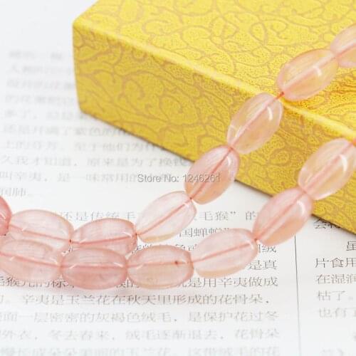 8X12mm Pink Watermelon Tourmaline Rice Accessories Crafts Loose Gems DIY Beads Natural Stone Gems Women Girls Gifts 15inch