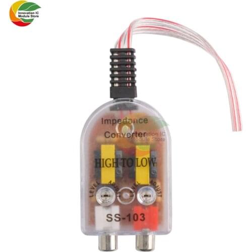 12V Car Audio High to Low RCA Line Subwoofer Audio Impedance Converter Low Audio Filter Audio Output