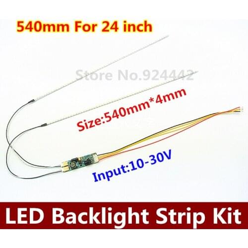 Free shipping 20pcs 24'' 540mm Adjustable brightness led backlight strip kit,Update 24inch-wide LCD CCFL panel to LED backlight