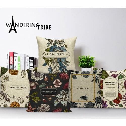 Wandering Tribe Brand Cushion Cover Flower Vintage Throw Pillow Case Tropical Jungle Leaf Home Decorative Cushions Cases Cojin
