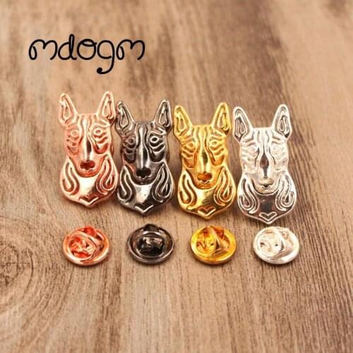 Mdogm Bull Terrie Brooches And Pins Suit Cute Jewelry Funny Metal Small Father Collar Badges For Male Men B068