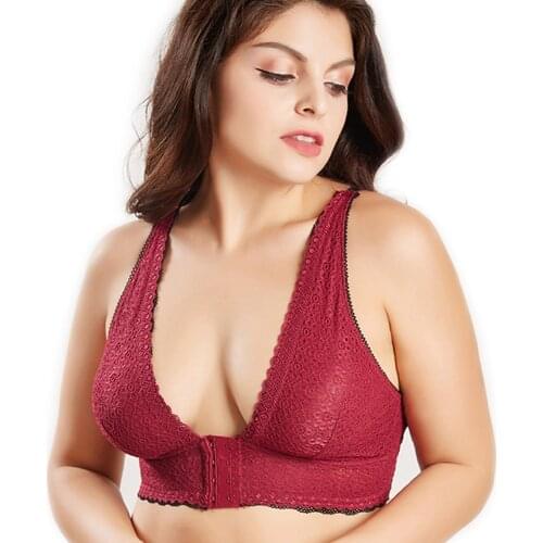 Bras for Womens Lace Bralette Plus Size Deep V Sexy Lace Lingerie Wireless wear active Brassiere BH Top A B C D DD Cup