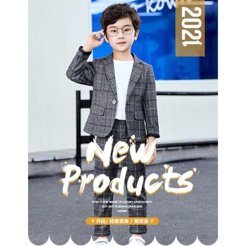 Childrens performance boys dress Fashion children boys casual suit boy dress formal 3pcs costume flower wedding party dress