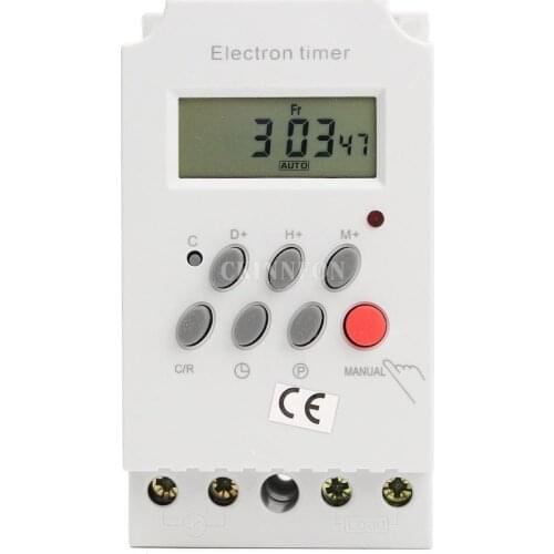 DHL 50PCS AC 220V 25A KG316T-II Din Rail LCD Digital Programmable Electronic Timer Switch