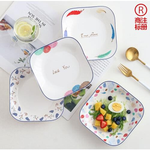 Home creative dishes ceramic ins Nordic style dishes Western dishes deep dishes pasta dishes tableware cute plates