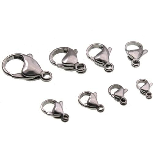 30pcs Stainless Steel Jewelry Findings Lobster Claw Clasp Connectors Hooks for Necklace & Bracelet Chains DIY Jewelry Findings