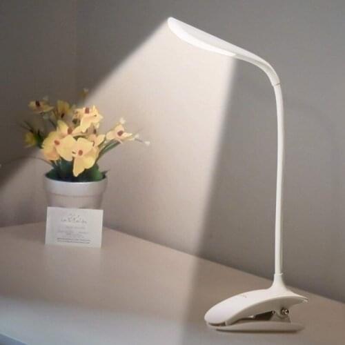 Flexible Clip Reading table light 3level Brightness Adjustable LED Desk Lamp Bedside Bedroom Office Study Work Lamp Touch Switch