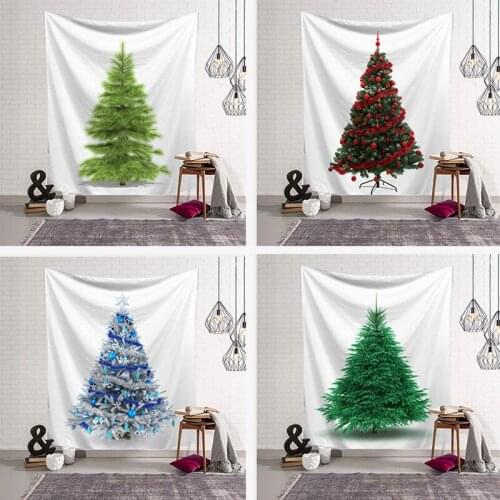 Christmas Tree Print Tapestry Wall Hanging Fabrics Decoration Xmas Home Background Carpet Bedroom Wall Decorations Living Room