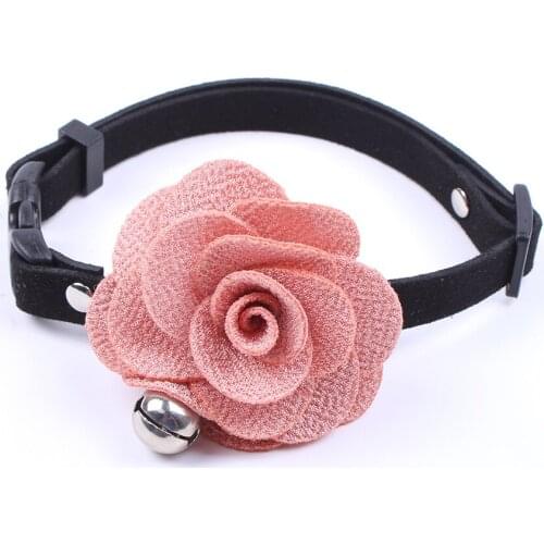 Small Dog Cat Collar Bell Ring Faux Leather Kitten Necklace Jewelry for Pets Small Dogs Girl