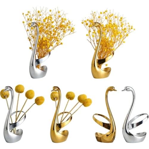 Creative Light Luxury Swan Desktop Storage Ornament Organizer Makeup Brush Beauty Rack Pen Holder Spoon Holder Household Decor