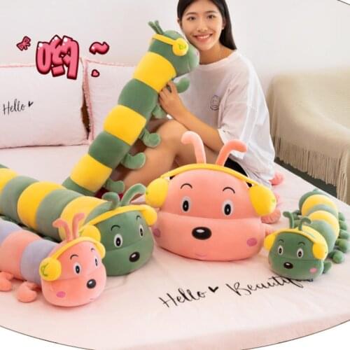 40cm Caterpillar Plush Toy Sleeping With You Pillow Cute Colorful Doll Bed Doll Girl Christmas Gift Free Shipping