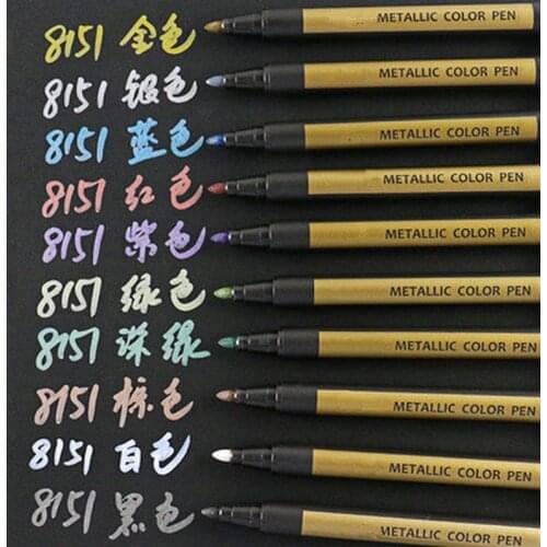 Metal Marker Pen Metal Permanent Paint Marker Waterproof DIY Design Album Stationery Art Painting Drawing Art Supplies