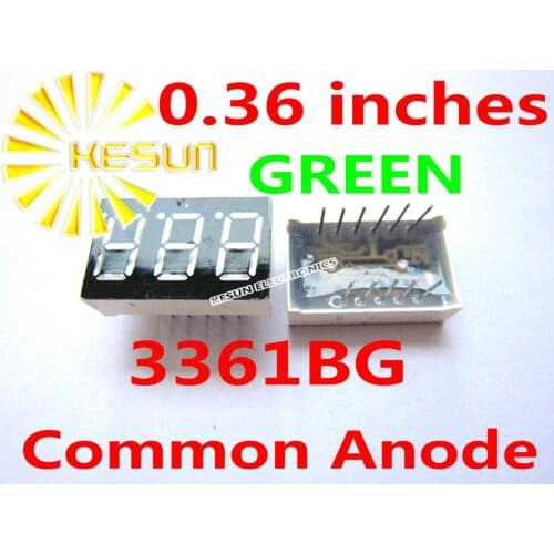 FREE SHIPPING 20PCS x 0.36 inches Green Blue Red 3 Digital Tube LED Display Module 3361AS 3361BS 3361AG 3361BG Light Beads