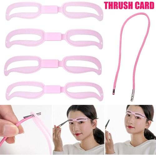 High Qu Eyebrow Stencil 4PCS Eyebrow Shaper Kit Reusable Eyebrow Template with Strap 3 Minutes Makeup Tools for Eyebrows