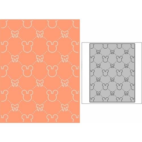 New Spotted Mouse Bow Line Background Plate Craft Embossing Mold 2021 Metal Cutting Dies for DIY Scrapbooking Album Card Making