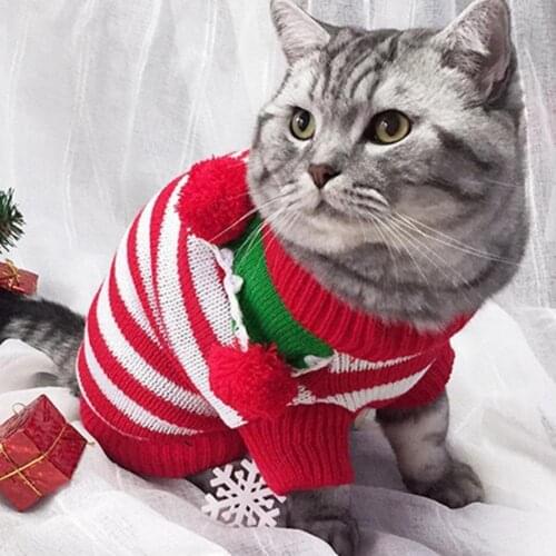 Adorable Pet Clothes Good Elasticity Comfortable Keep Warm Stripe Decorative Fashion Skin friendly Dog Cat Pet Puppy Sweater