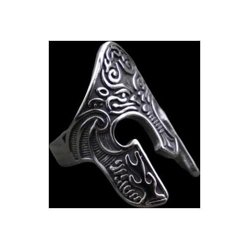 Size 7-15 Helmet Ring 316L Stainless Steel Fashion Jewelry Cool Sparta Mask Ring