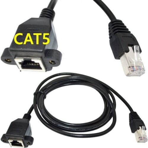 RJ45 Male to Female Ethernet LAN Network Extension Cable Dual Shielding With Screws+ Panel Mount 0.3m 0.6m 1m 1.5m 2m 3m