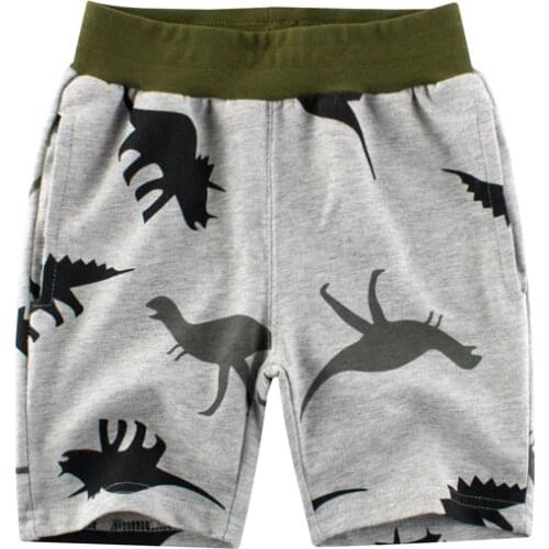 Cartoon Dinosaur Boys Shorts 2019 Knee Length Summer Pants Elastic Waist Kids Casual Shorts For Boys 2 3 4 5 6 7 8 Years