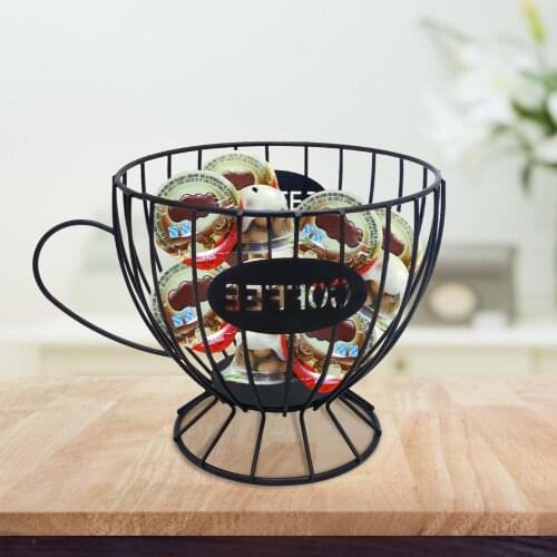Nordic Iron Art Hollowed Coffee Capsule Storage Basket Vintage Coffee Pod Organizer Holder For Home Cafe Hotel Ornament NEW