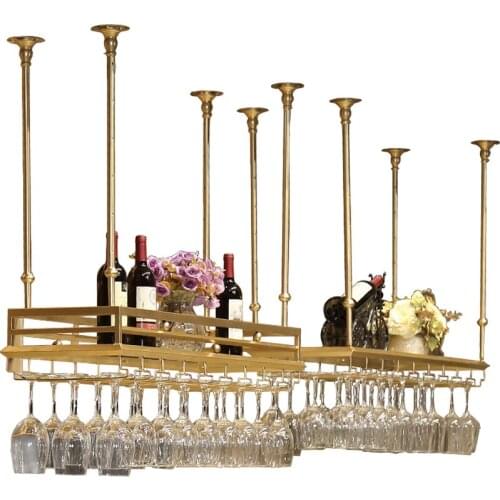 High Glasses Standing Wine glass rack Hanging Storage for Wine Goblet Cup Kitchen Bar Organization Ceiling Shelf Wine Rack