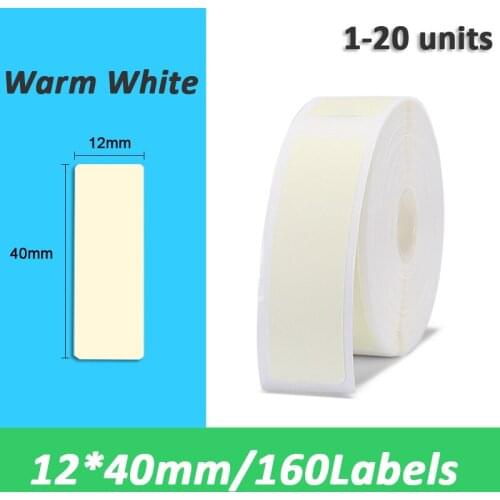 Warm White 12x40mm label for Niimbot D11 Wireless label maker Portable Bluetooth Thermal Label Printer Home Office Printer