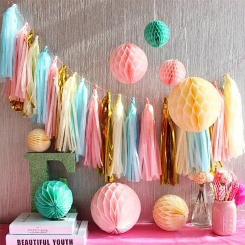 Tissue Paper Tassel Garland Decorations of Celebrations and Events DIY Birthday Garland Wedding Decorations for Wedding