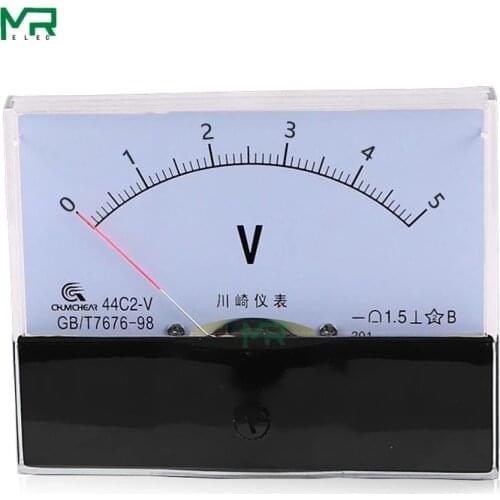 44c2 DC voltmeter analog panel pointer voltmeter DC 1V 3V 5V 10V 15V 20V 30V 50V 75V 100V 150V 300V 450V 500V