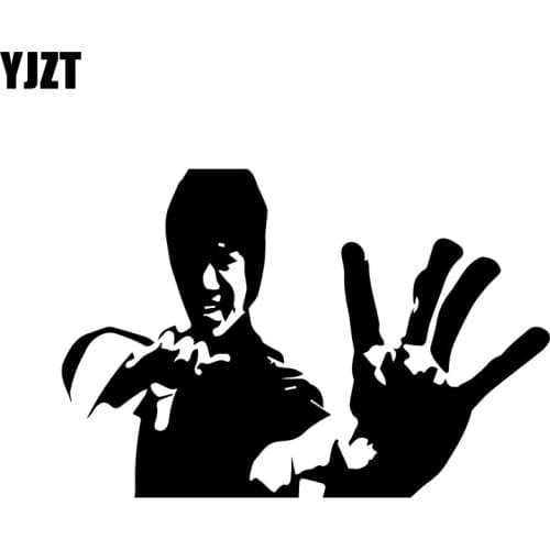 YJZT 15.2CM*10.3CM Bruce Lee Kung Fu Karate Fight Martial Arts Image Car Sticker Vinyl Decal Black/Silver C3-0044