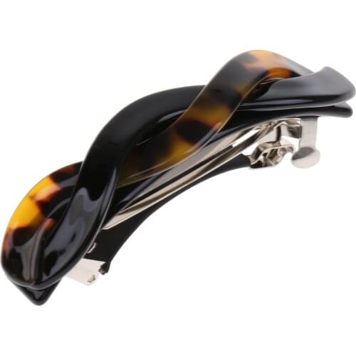 2Pcs Acetate Spring Barrette Hairpins Twist Large Clip for Women Hair Claw