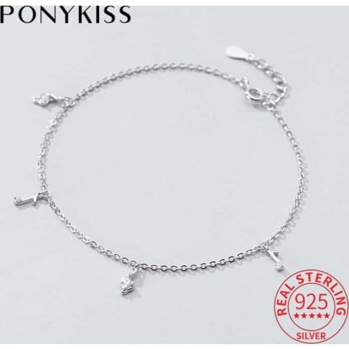 PONYKISS Trendy S925 Sterling Silver Music notes Zircon chain Bracelets Women Anniversary Fine Jewelry Exquisite Accessory