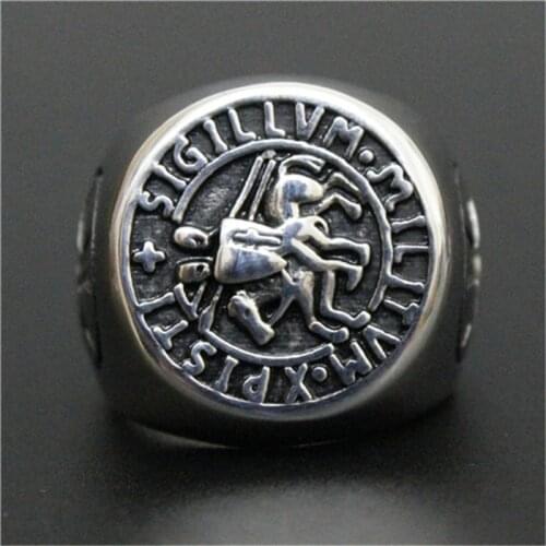 1pc New Design Riding Horse Solider Ring 316L Stainless Steel Man Boy Christmas Cool Design Classical Ring