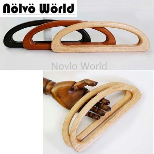 2-10-20 pieces,3 colors 24X9cm Oak tree natural wood handle for knit bags,Retro solid wood D shape bags handles