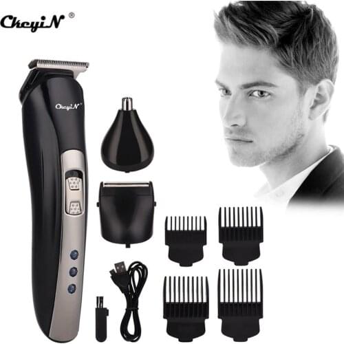 3 in 1 Electric Hair Trimmer Beard Hair Clipper Shaver Nose Ear Hair Trimer Face Precision Body Groomer Nasal Cleaner for Men