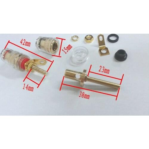 50pcs Copper Crystal Audio Speaker 4mm Banana Jack Long Thread connector