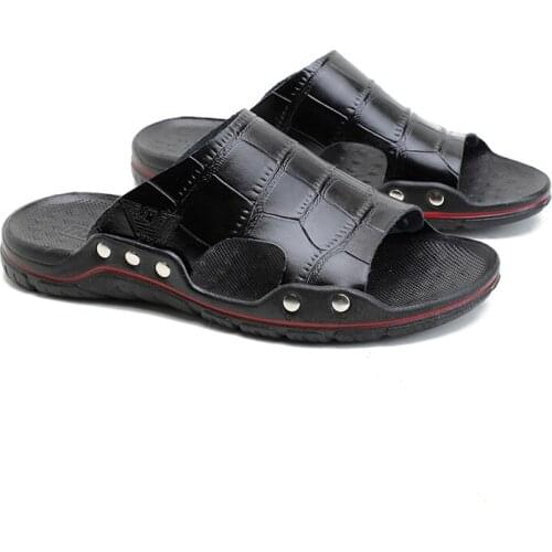 ALCUBIEREE Brand Slippers Men Summer Flat Sandals Casual Beach Flip Flops Shoes Non-slip Indoor House Home Slippers Big Size 46