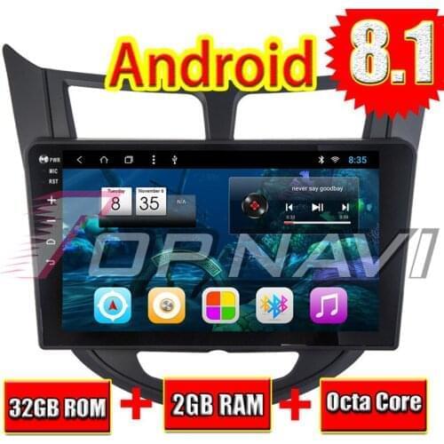 Vehicle Media Video for Hyundai Verna 2010 2011 2012 2013 2014 2015 2016 10.1'' Topnavi Android 8.1 No DVD Auto GPS Navigation