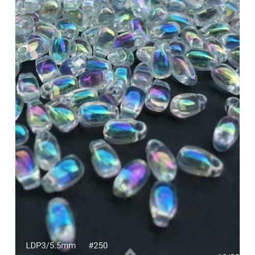 2016 Hot New 200pcs Czech Glass Beads Teardrop 3x5.5mm crystal AB .DIY Fashion Jewelry Make LDP250
