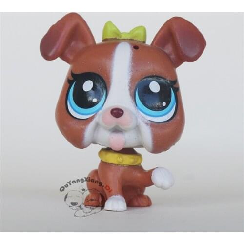 CWG065 Pet Shop Animal Yellow collar dog doll action Figure cute puppy