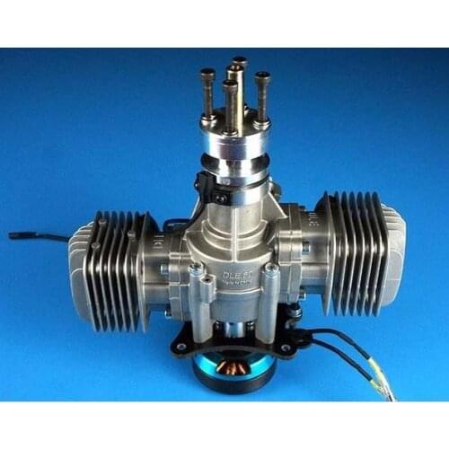 DLE60 60CC Twin Gasoline Engine UAV power system W/Electronic Igniton & Muffler For RC Airplane