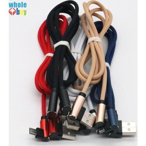Dual Elbow 90 Degree Type-C USB Fast Charging Cable Connector Line Cord for US Charger Type To USB Adapter Cable Winder 200pcs
