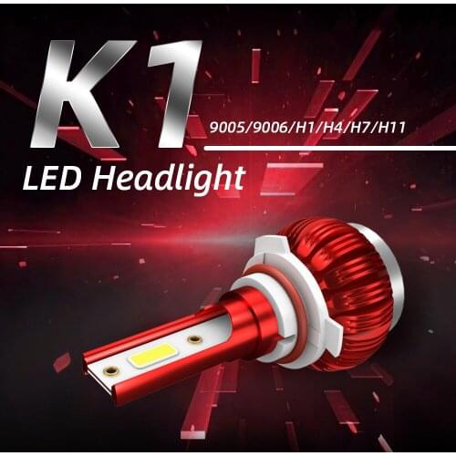 2PCS K1 LED Headlight COB Mini 1 Single Beam Bulb LED H1 H4 H7H8 H9 H11 9005 9006 50W 6000LM Car Head Light Bulb Conversion Kit