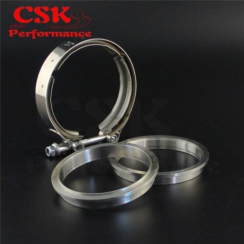 4" V-Band Flange & Clamp Kit for Turbo Exhaust Downpipes Stainless Clamp flange