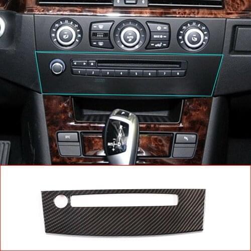 For BMW 5 Series E60 04-10 ABS Chrome/Carbon Fiber texture Console Volume adjustment control panel Trim Interior Car Accessories