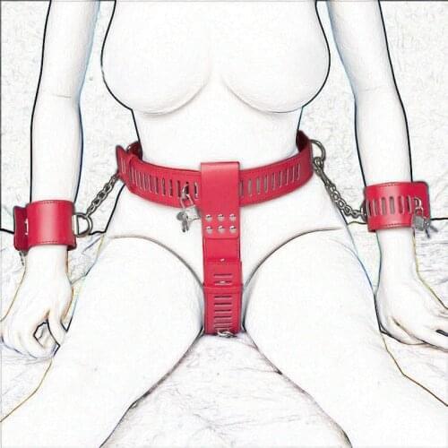 Leather Bondage Belt Underwear Sexy Briefs With Handcuffs Slave BDSM Torture Adult Games Erotic Restraints Sex Toys For Couples