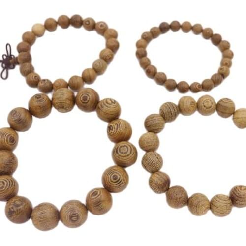 Natural Wenge Wood Round Prayer Beads Stretch Bracelet 7" inches Choose 8mm 10mm 12mm 14mm