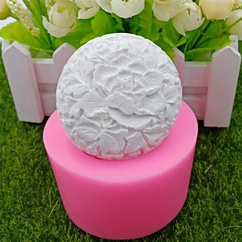 Round Flower Soap Molds 3D Silicone Mold for Natural Soap Food