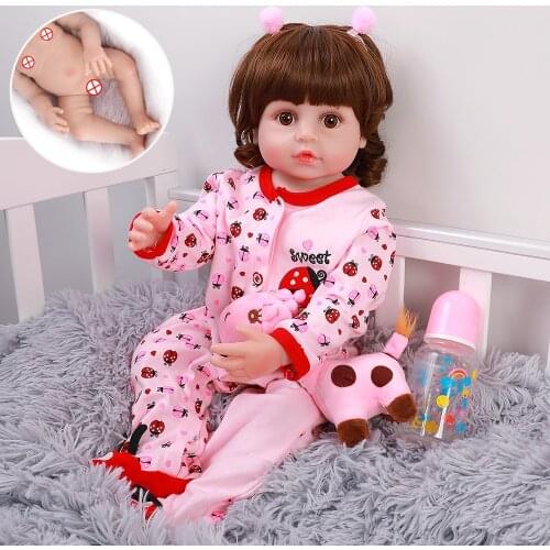 Reborn Baby Doll With Giraffe Toy Realistic Adorable Newborn Babies Doll 22" 56CM Lifelike Dolls Water Proof Bath Toy For Kid