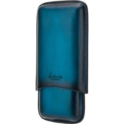 LUBINSKI Genuine Leather Black Brown 3 Tube Cigar Holder Leather Cigar Case Travel Humidor Cigar Smoking Accessories